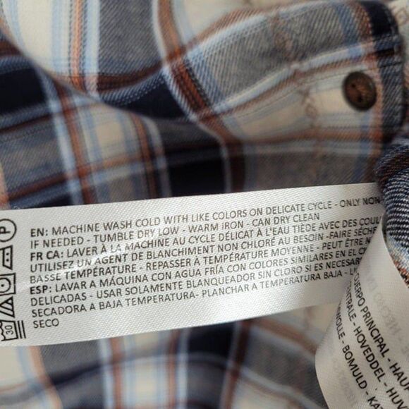 Ariat Size M Real Billie Jean Plaid Long Sleeve Button Up Shirt Blue White - Picture 11 of 12